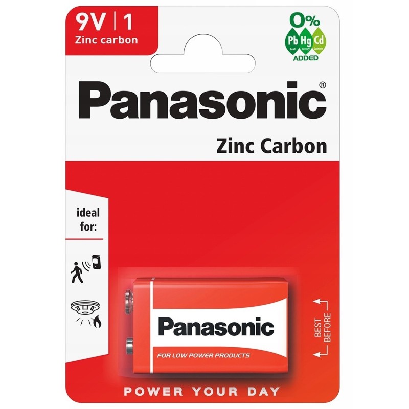 BATERIA Panasonic ZINC CARBON 9V 6F22 prostokątna