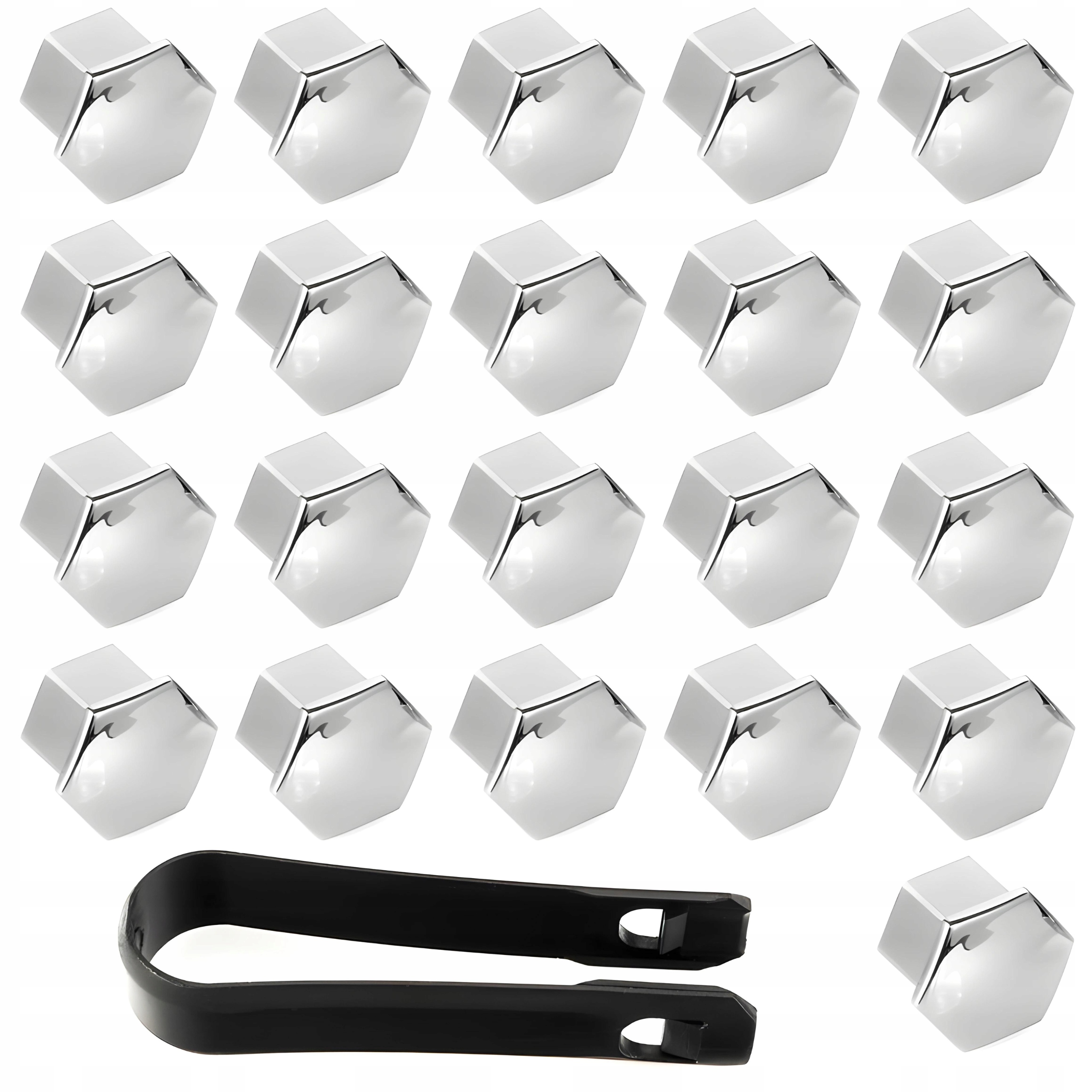 Nakładki Kapsle Zaślepki Na Śruby Felg Kół 17 mm 1Z0601173 2ZZ Chromowane