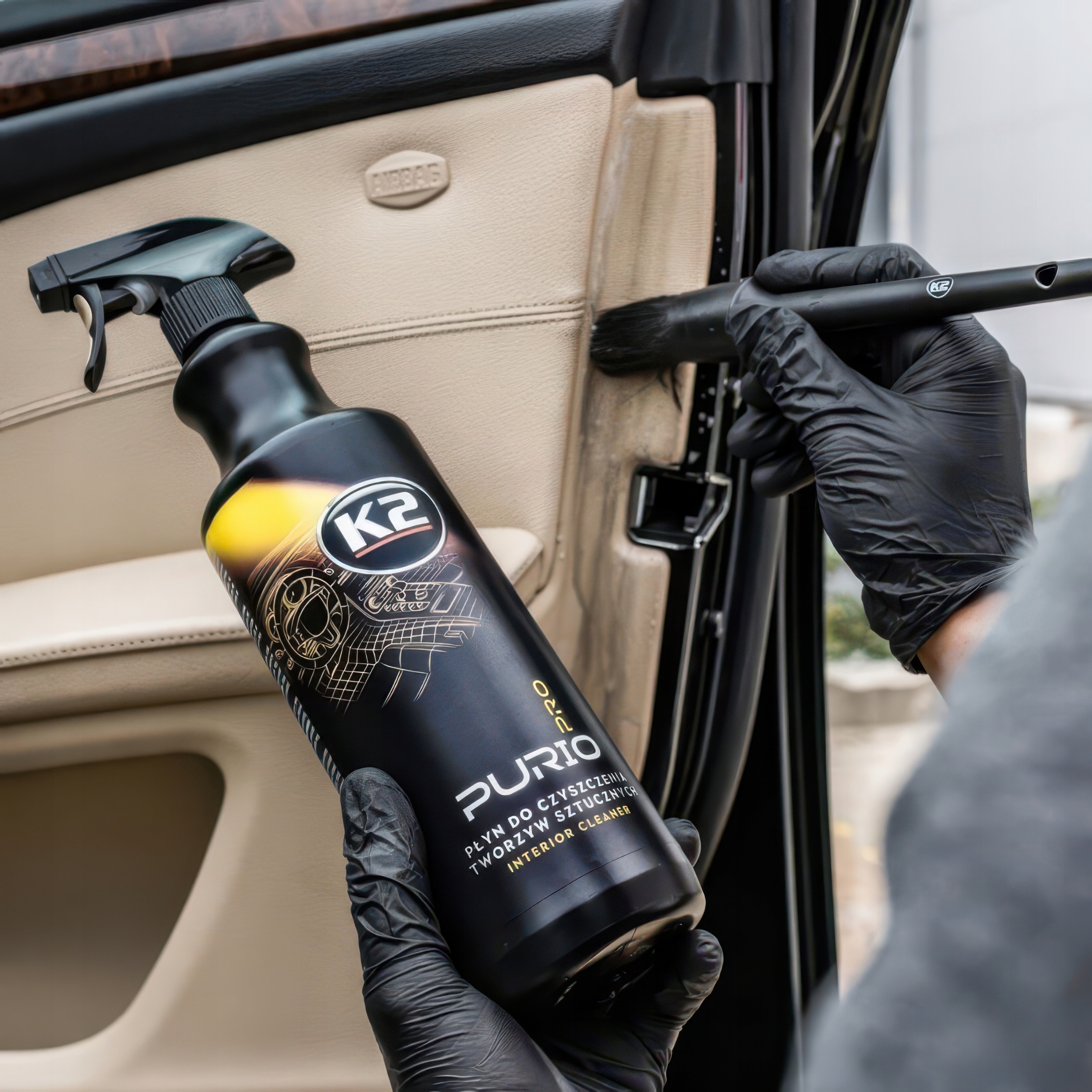 K2 PURIO PRO Interior Cleaner Czyszczenie Wnętrza Plastików 1L Atomizer - obrazek 7