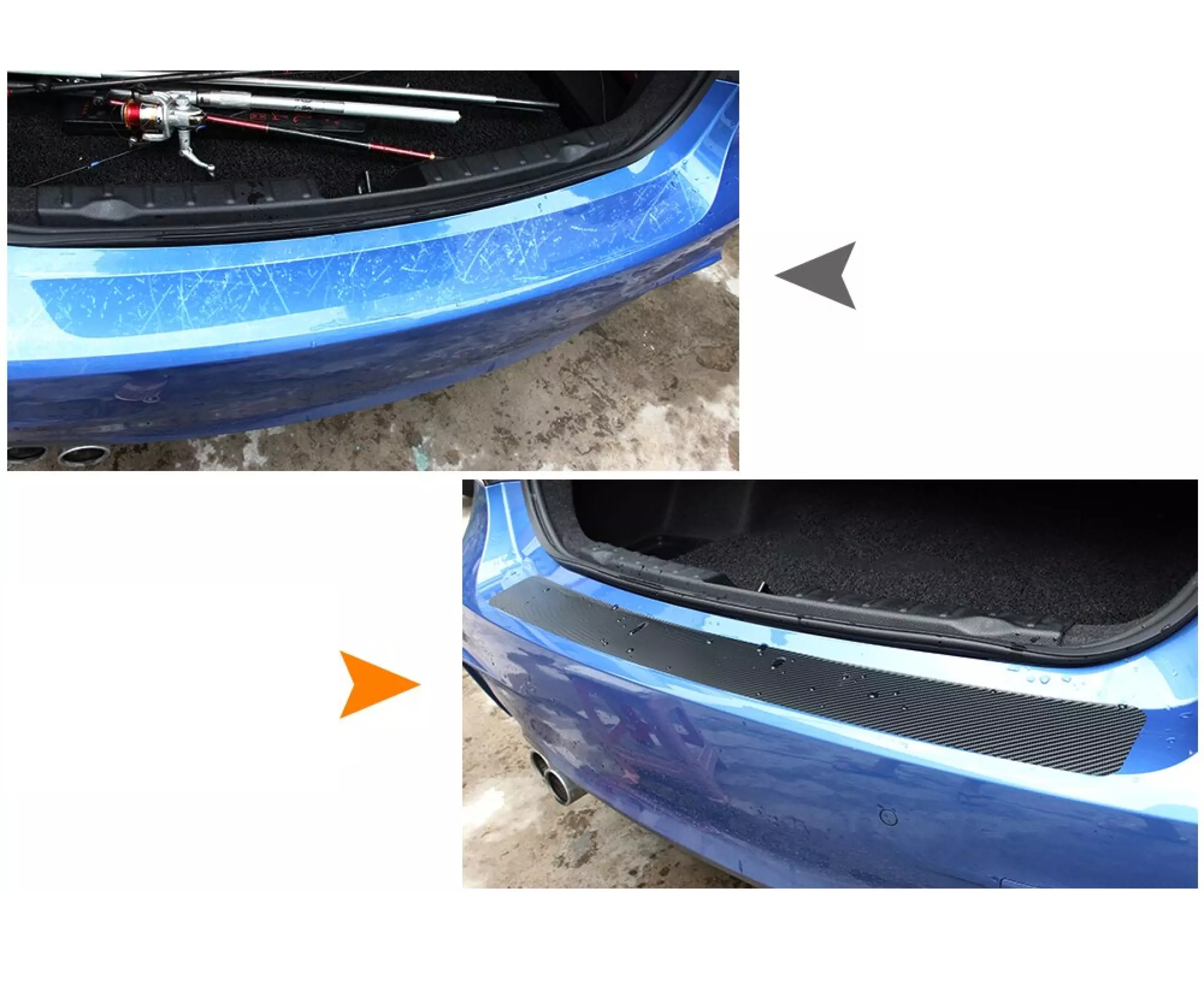 NAKLEJKA ZABEZPIECZAJĄCA FOLIA OCHRONNA NA TYLNY ZDERZAK CARBON 90x8,8cm - obrazek 9