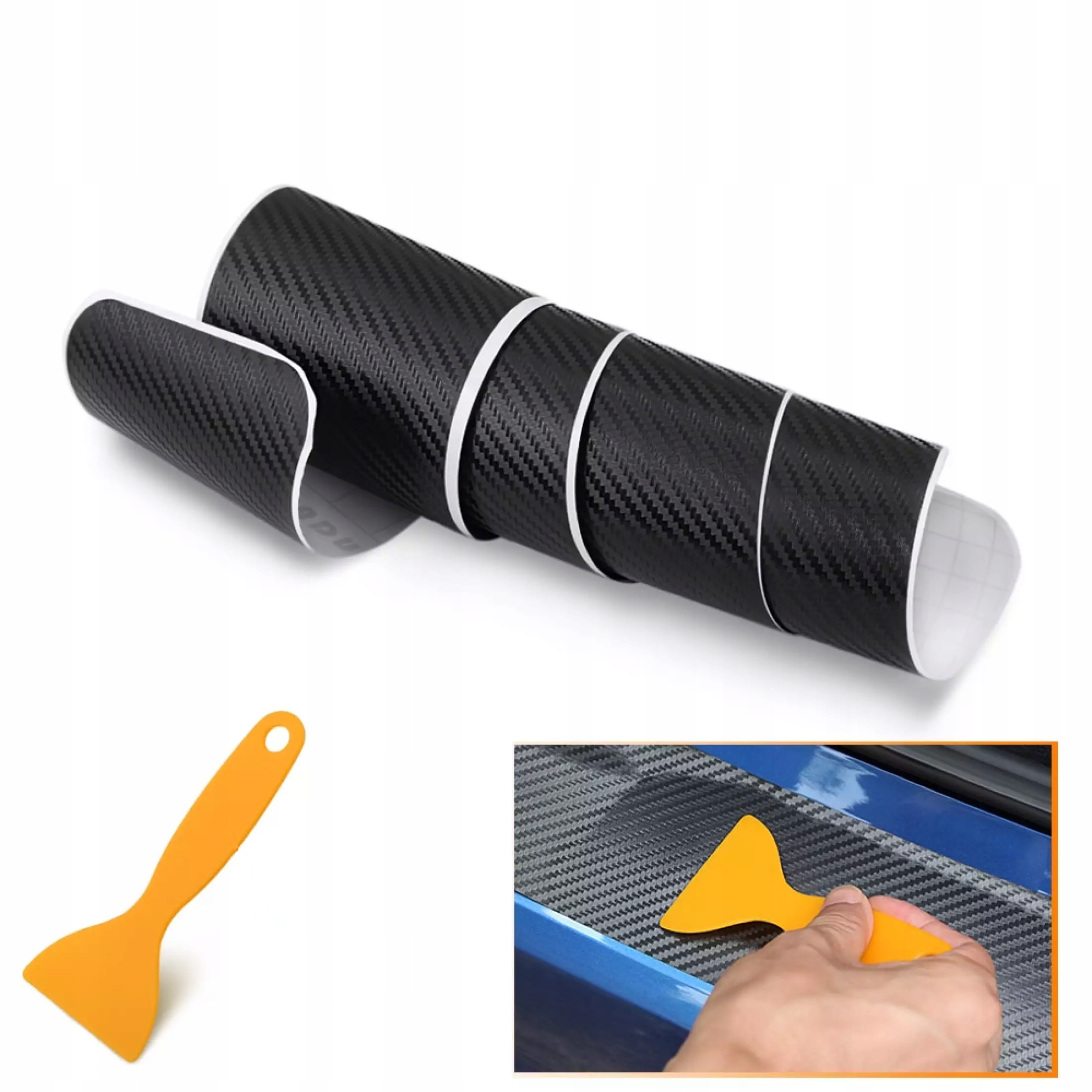 NAKLEJKA FOLIA OCHRONNA NA ZDERZAK CARBON 90x8,8cm