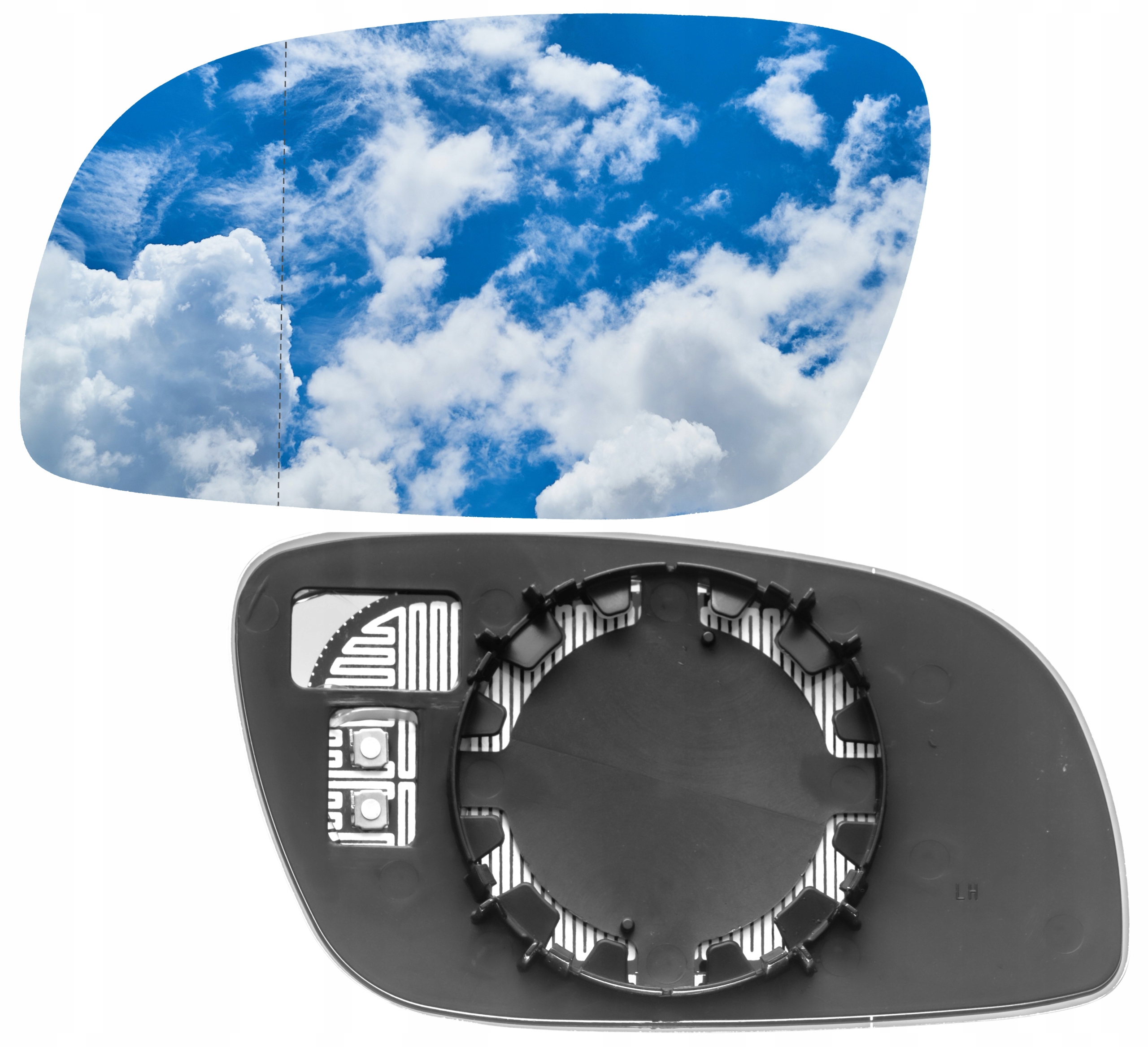 WKŁAD LUSTERKA LEWY VW TOURAN 2003-2008 grzany P-ń