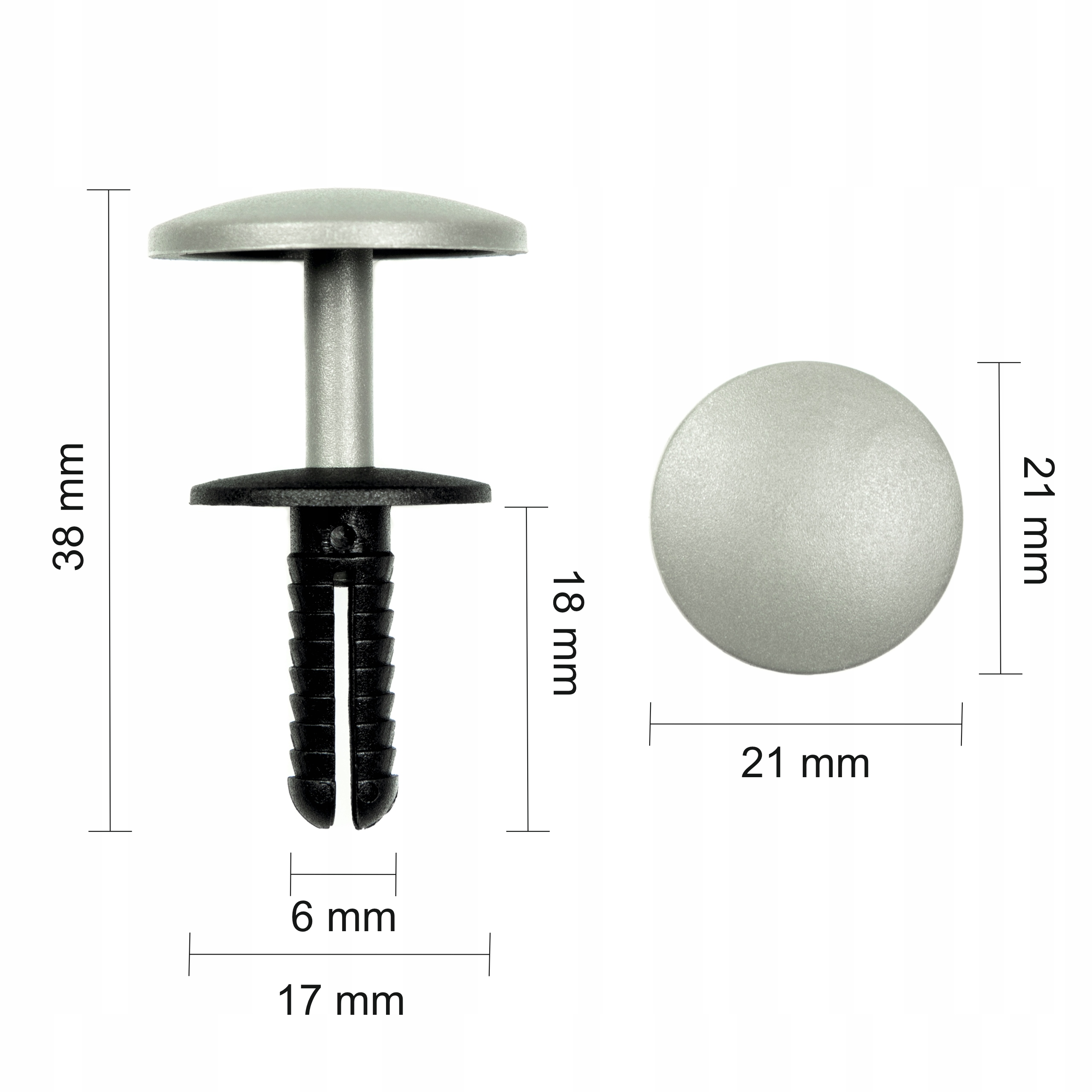10x SPINKA KOŁEK ROZPOROWY TAPICERKI UNIWERSALNY 6 mm - obrazek 3
