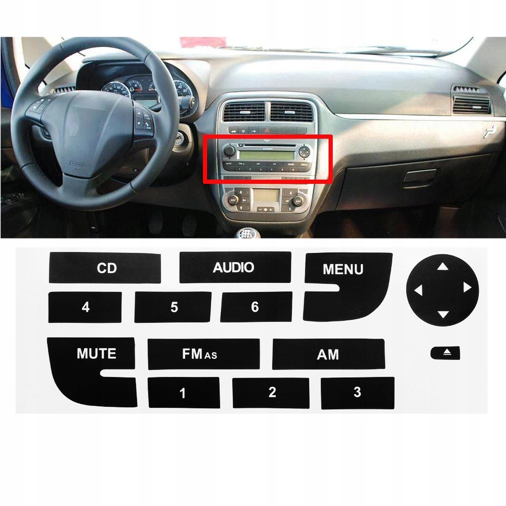 NAKLEJKI NAPRAWCZE NA RADIO FIAT GRANDE PUNTO II 2 - obrazek 7