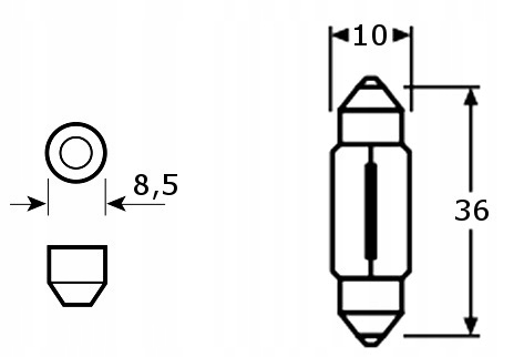 ŻARÓWKA C5W SUPER WHITE XENEON 36MM 12V 5W BIAŁA - obrazek 3