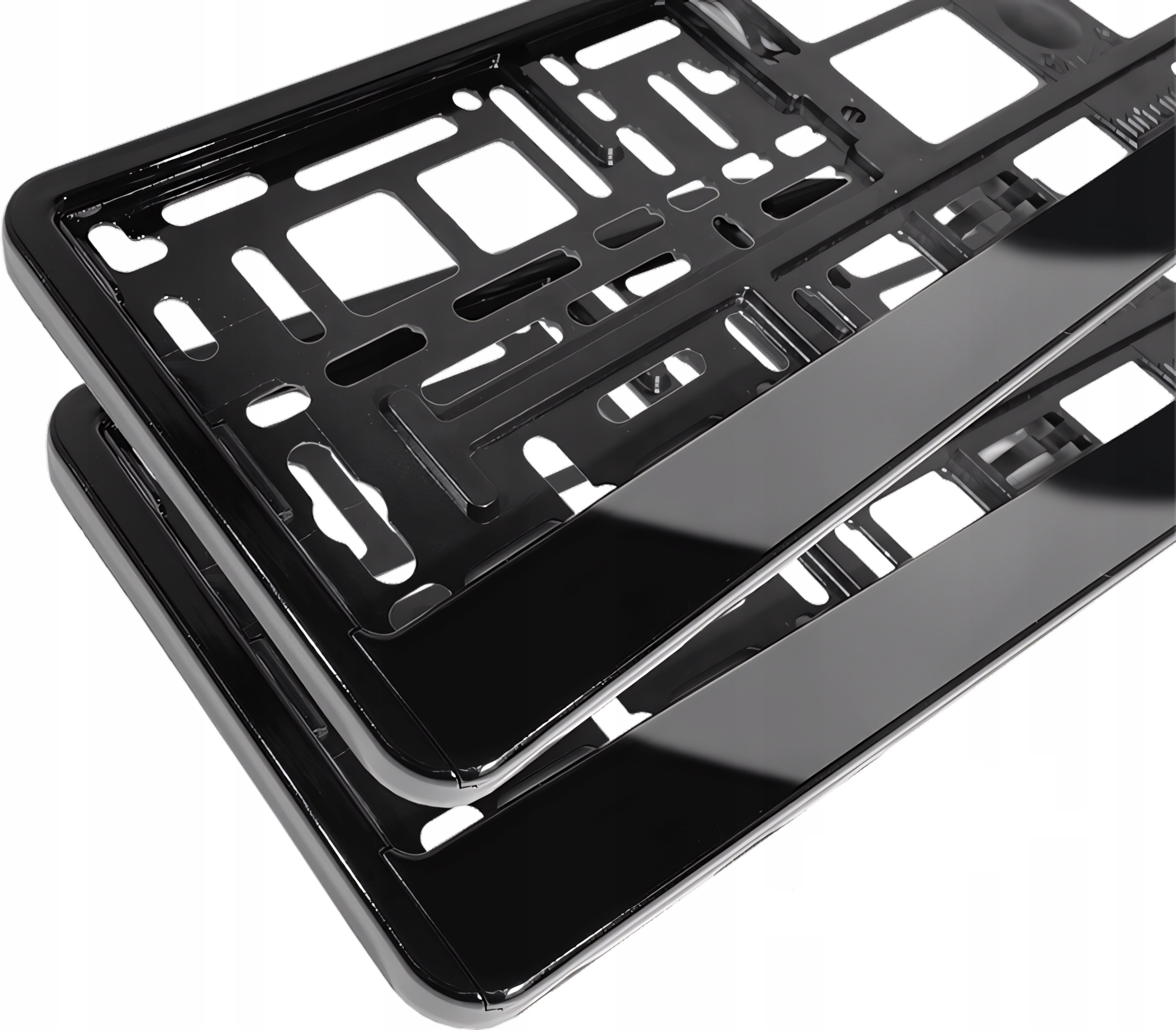 2x Ramka Tablicy Rejestracyjnej Metalizowana Czarna 2 sztuki - obrazek 4