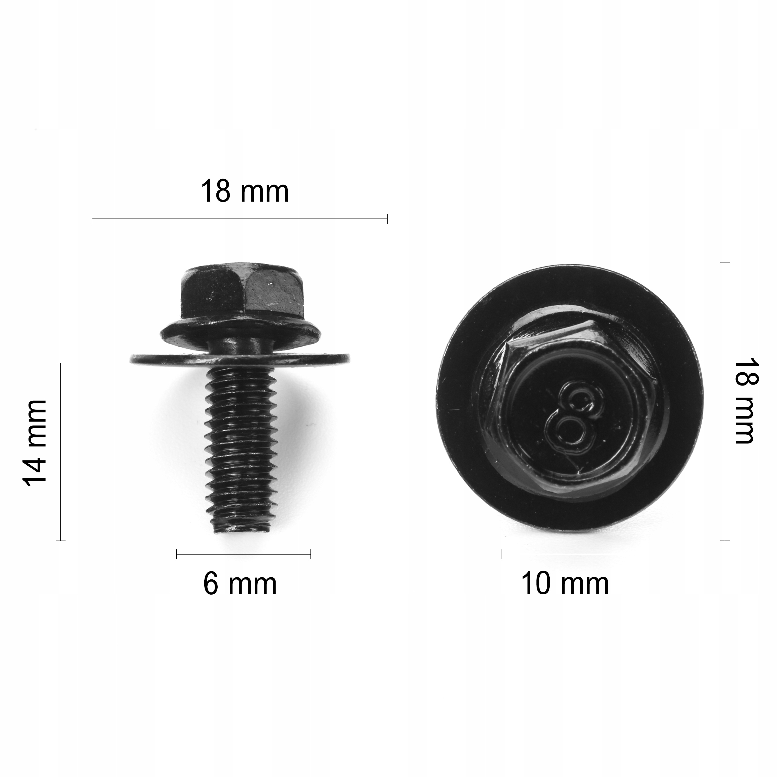 10x ŚRUBA KOŁEK MAZDA M6x15 PODKŁADKA 9GG600616T - obrazek 3