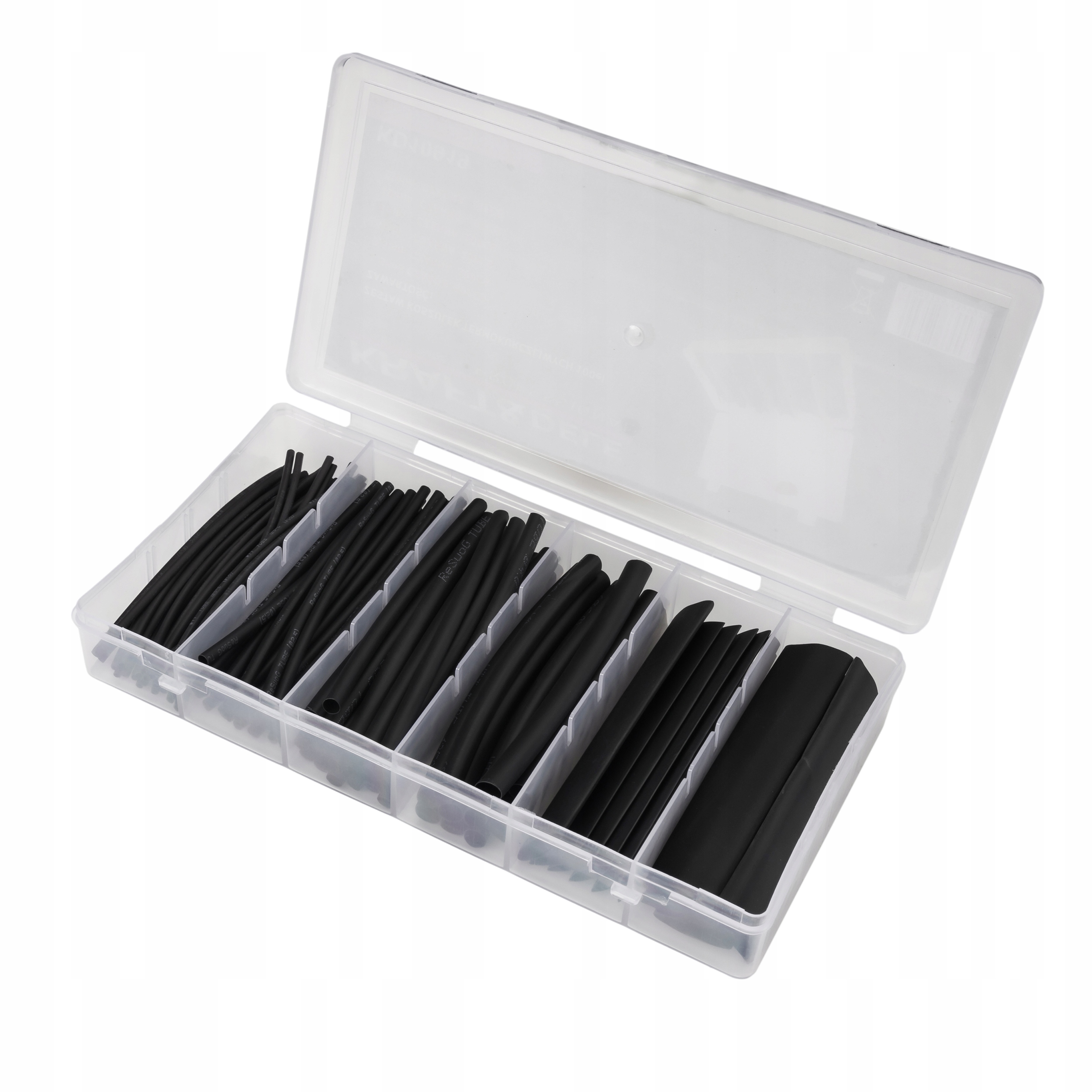 ZESTAW RUREK RURKI TERMOKURCZLIWE CZARNE 100SZT KD10919