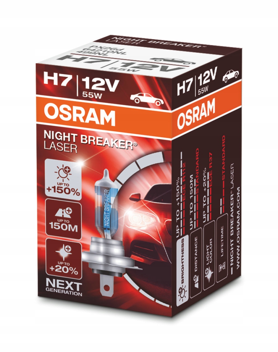 Żarówka OSRAM Night Breaker Laser +150% H7 12V 55W