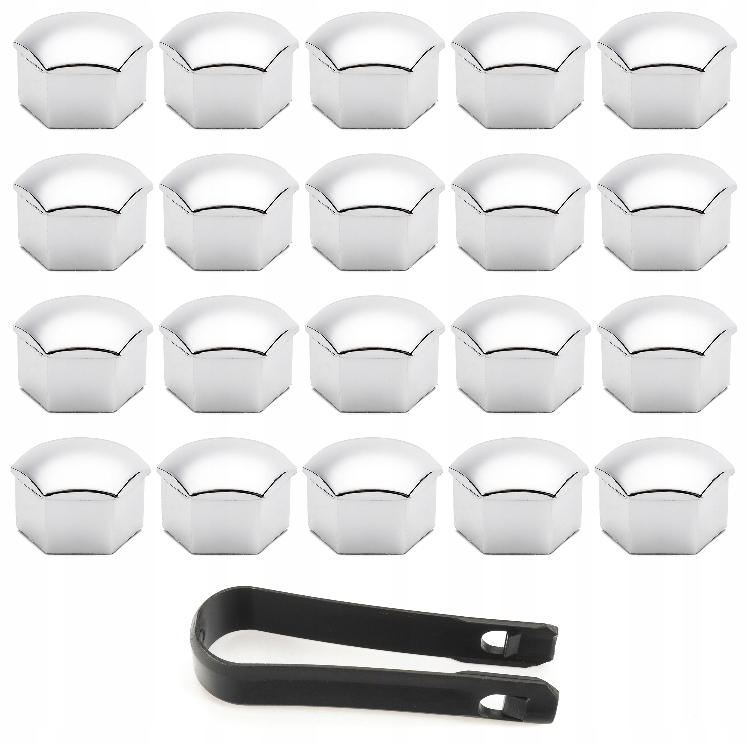 NASADKI NAKŁADKI NA ŚRUBY FELG 21MM CHROMOWANE