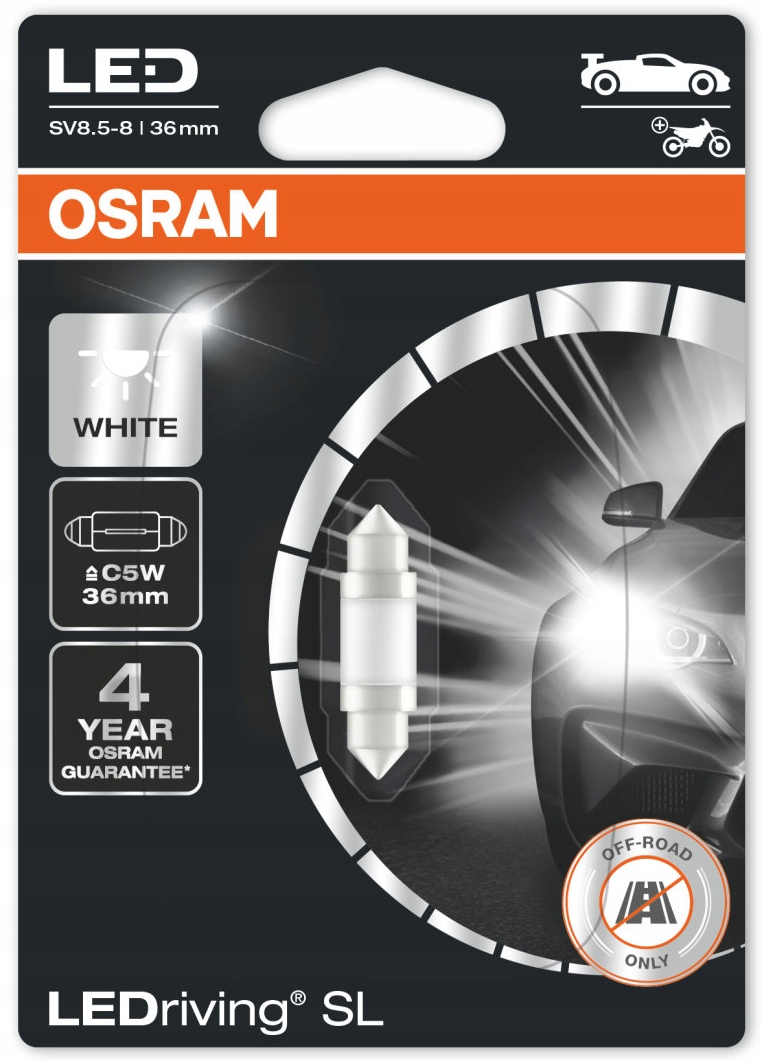 OSRAM LEDRIVING ŻARÓWKA C5W 12V 6000K 36MM BIAŁA