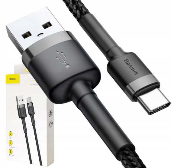 Kabel USB-C Type C Quick Charge Baseus QC3.0 2A Transfer i Ładowanie 3M - obrazek 2