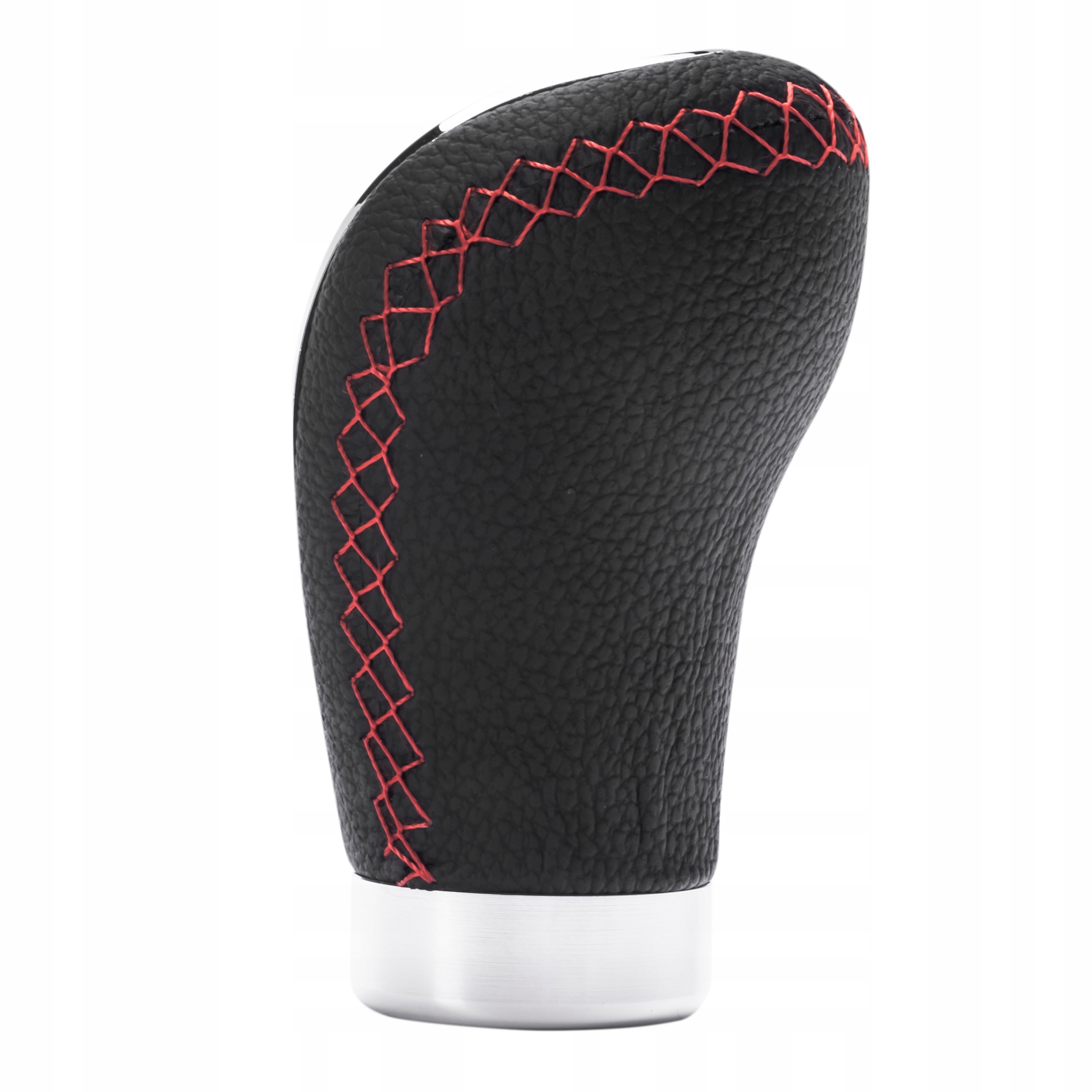 UNIWERSALNA GAŁKA DŹWIGNIA ZMIANY BIEGÓW TUNING SKÓRA CZERWONA NIĆ - obrazek 3