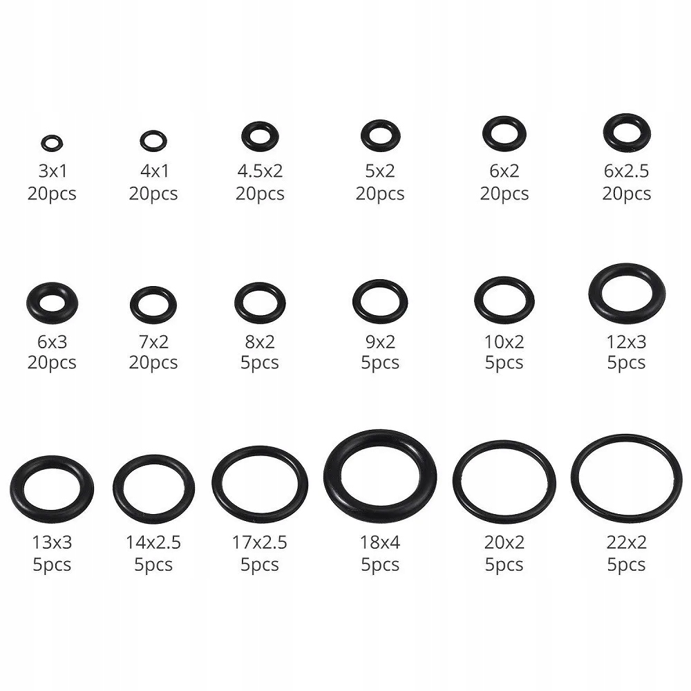 ORINGI USZCZELKI GUMKI ZESTAW ORINGÓW KASETKA 225 - obrazek 2