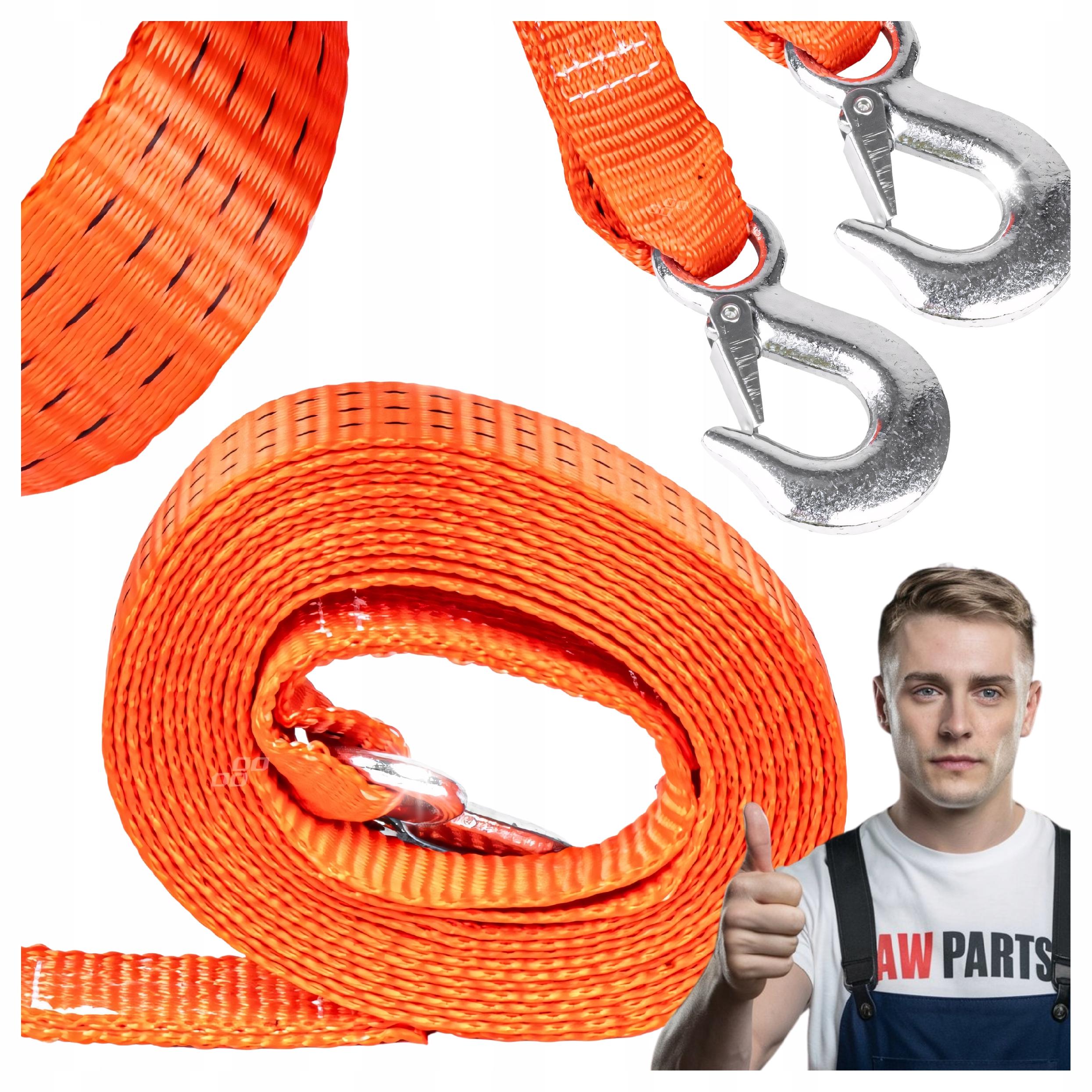 Lina Linka Holownicza Z Hakami Amio 5m 4,5T Czerwona Pas Holowniczy