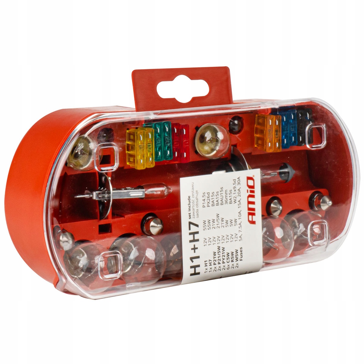 ZESTAW ZASOBNIK KOMPLET ŻARÓWEK ZAPASOWYCH H7+H1 12V + BEZPIECZNIKI 30 ELEM - obrazek 3