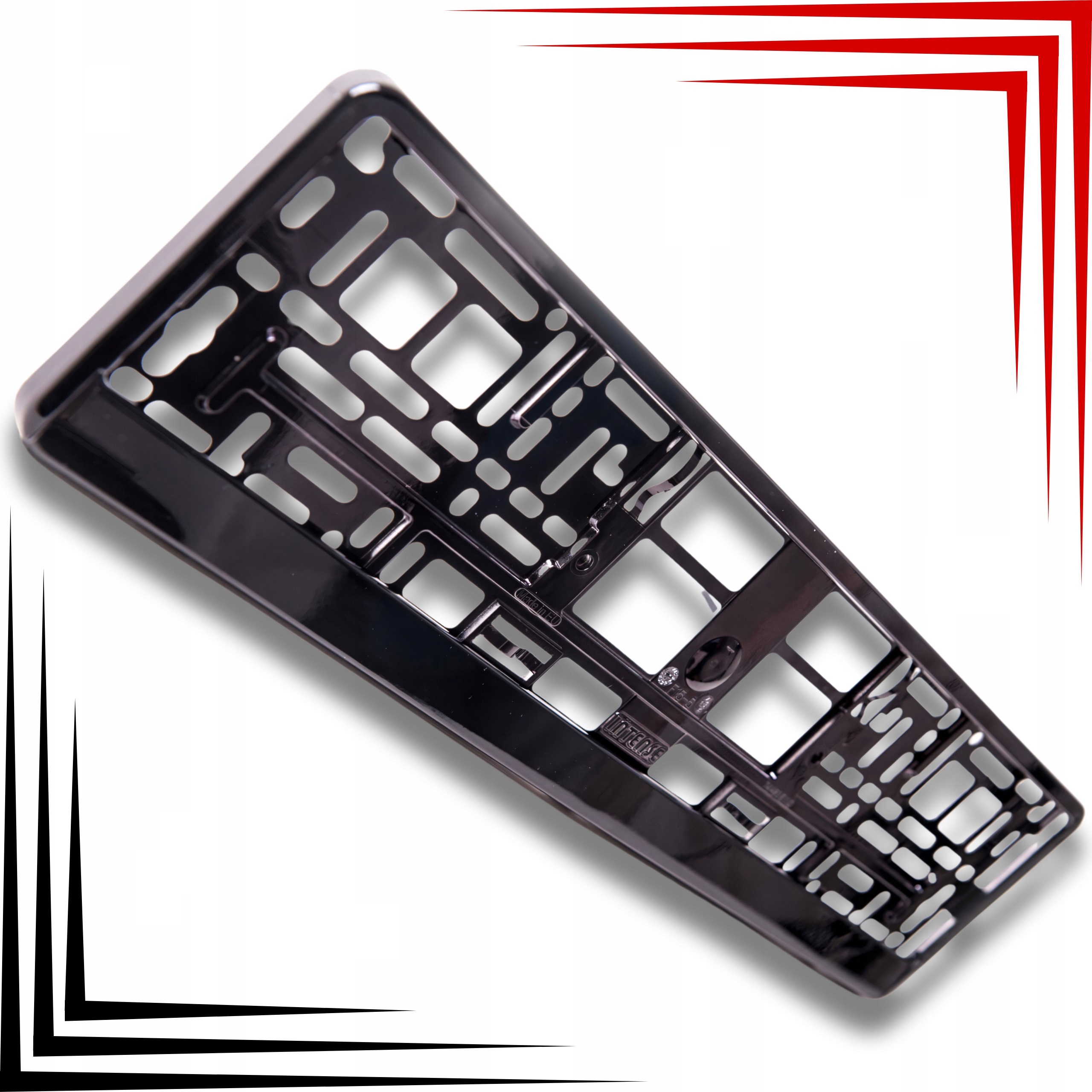 2x Ramka Tablicy Rejestracyjnej Metalizowana Czarna 2 sztuki - obrazek 3