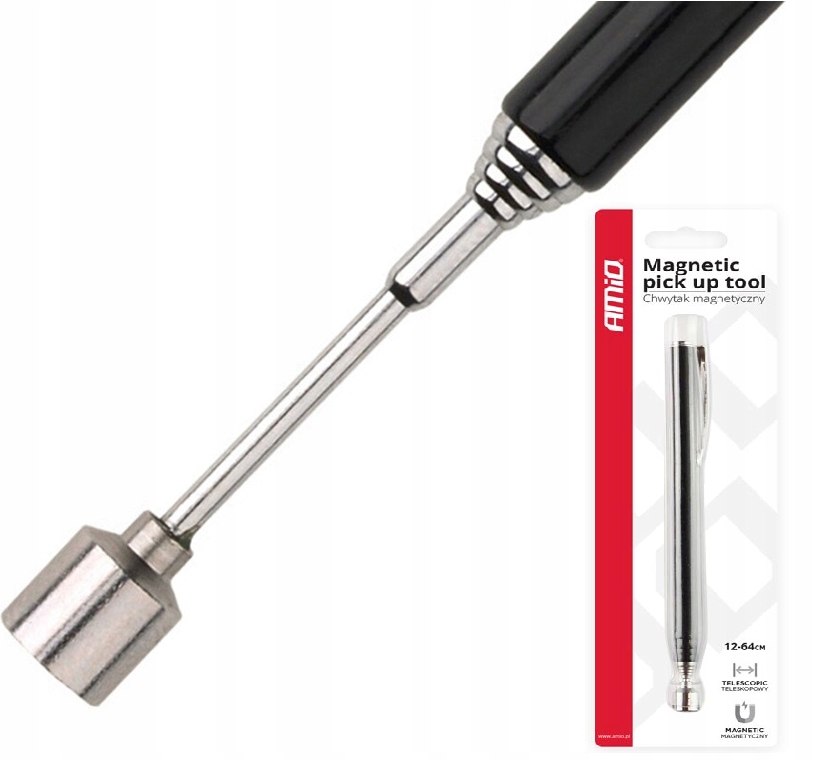 CHWYTAK TELESKOPOWY MAGNETYCZNY DŁUGI 64cm Z MAGNESEM do śrubek nakrętek