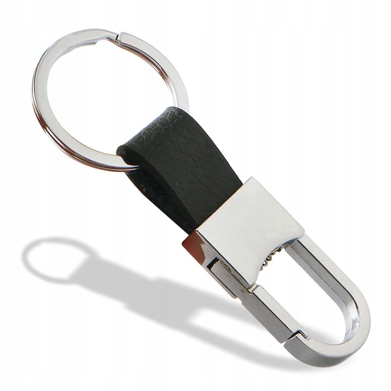 SKÓRZANY BRELOK BRELOCZEK DO KLUCZY AUTA CHROMOWY