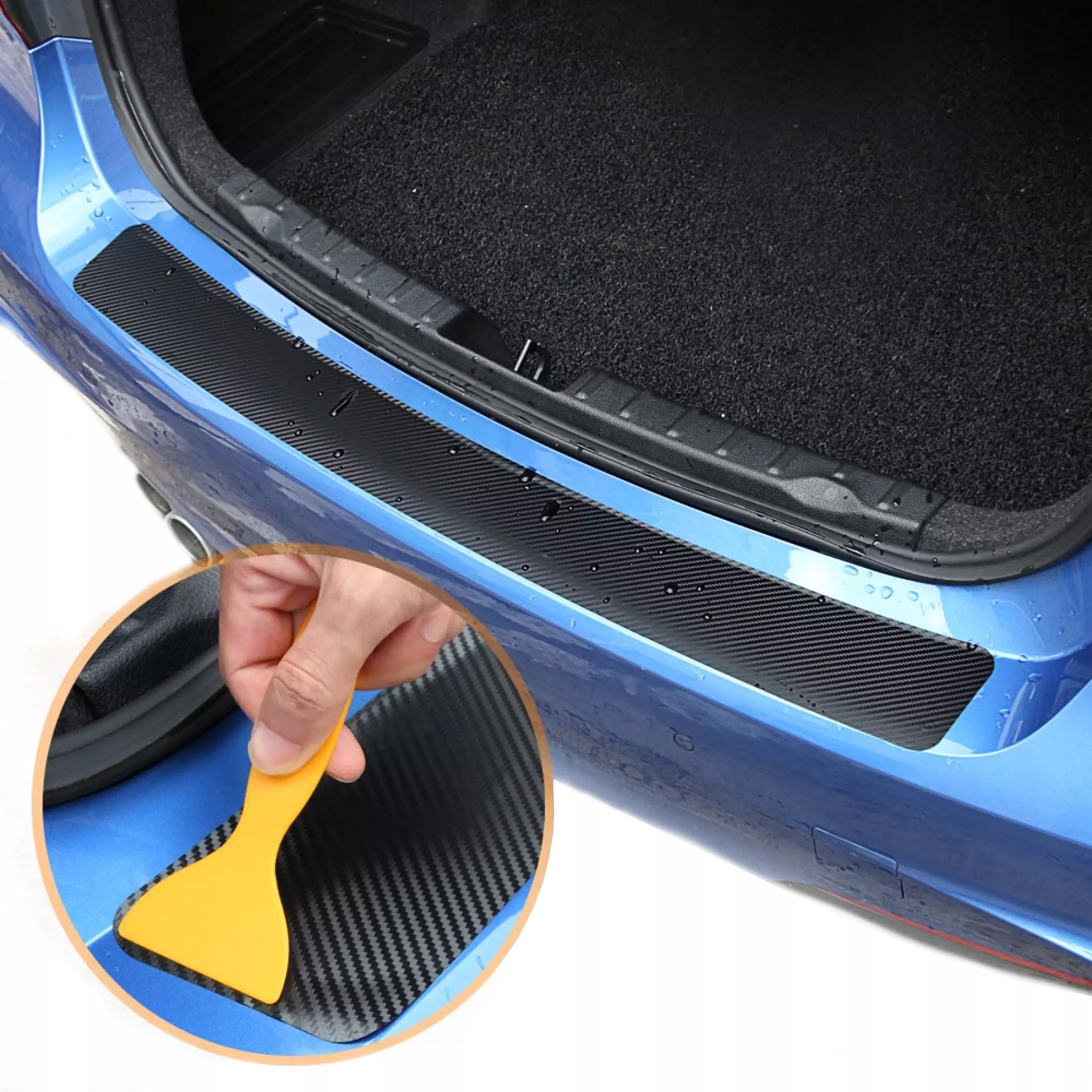 NAKLEJKA ZABEZPIECZAJĄCA FOLIA OCHRONNA NA TYLNY ZDERZAK CARBON 90x8,8cm - obrazek 4