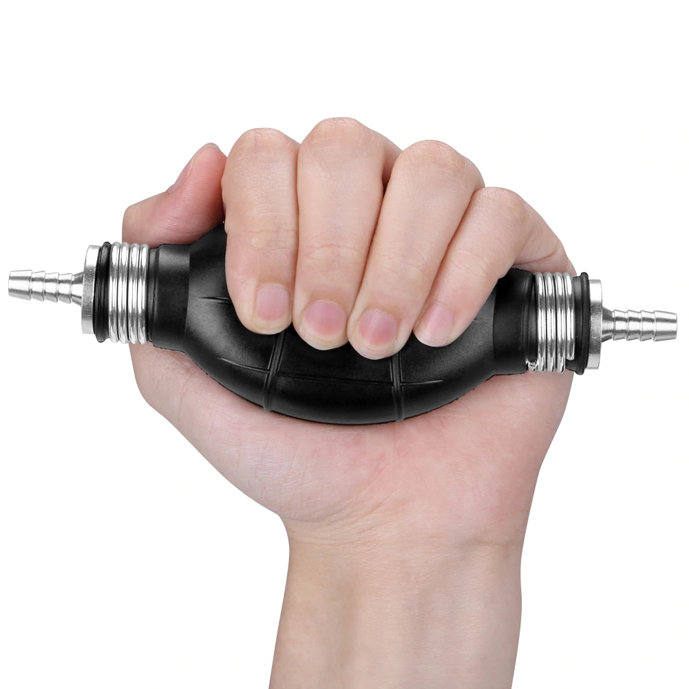 GRUSZKA RĘCZNA POMPKA DO PALIWA GUMOWA ZAWÓR 8MM - obrazek 2