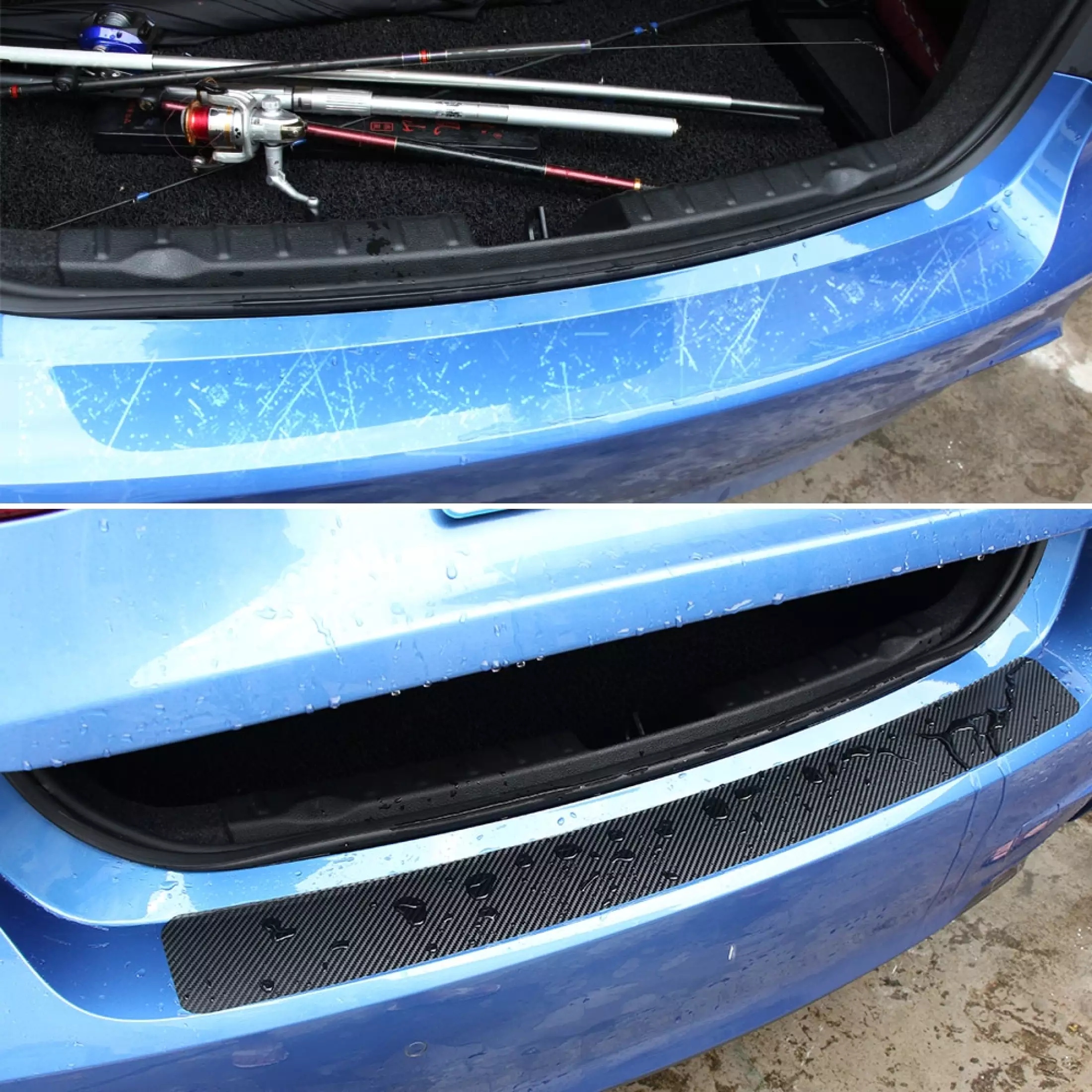 NAKLEJKA ZABEZPIECZAJĄCA FOLIA OCHRONNA NA TYLNY ZDERZAK CARBON 90x8,8cm - obrazek 3