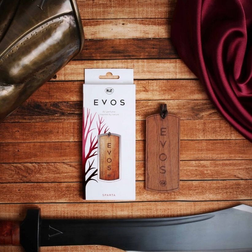 K2 EVOS SPARTA ZAWIESZKA Z DREWNA ZAPACH DO AUTA - obrazek 5