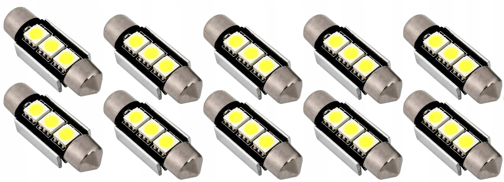 Żarówka C5W C10W 36mm LED 3SMD RURKA CANBUS 10 SZT - obrazek 2