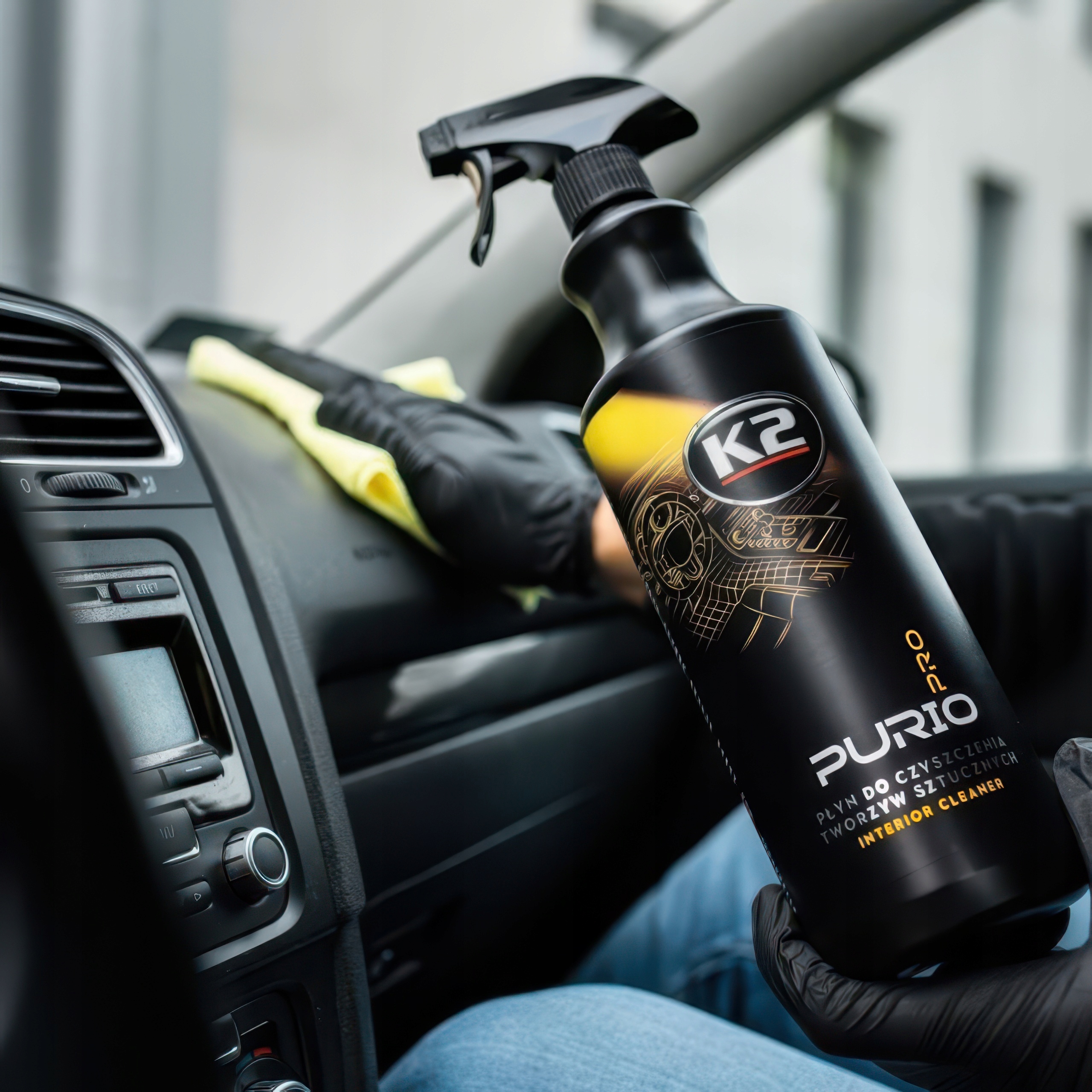 K2 PURIO PRO Interior Cleaner Czyszczenie Wnętrza Plastików 1L Atomizer - obrazek 6