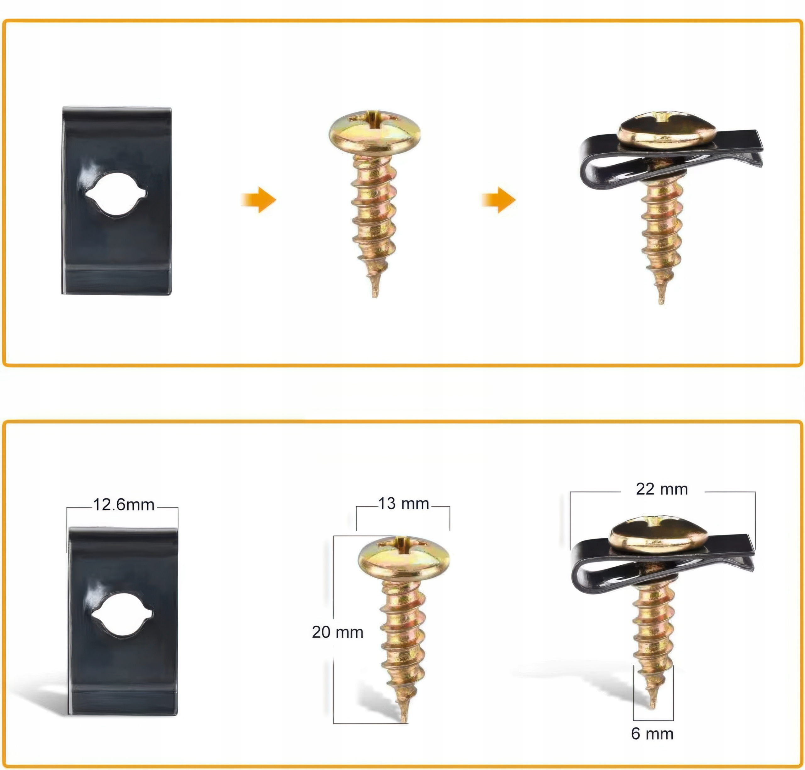 ZESTAW BLASZEK SAMOCHODOWYCH ŚRUBKI WKRĘTY KLIPSY DO AUTA 170 SZTUK - obrazek 4