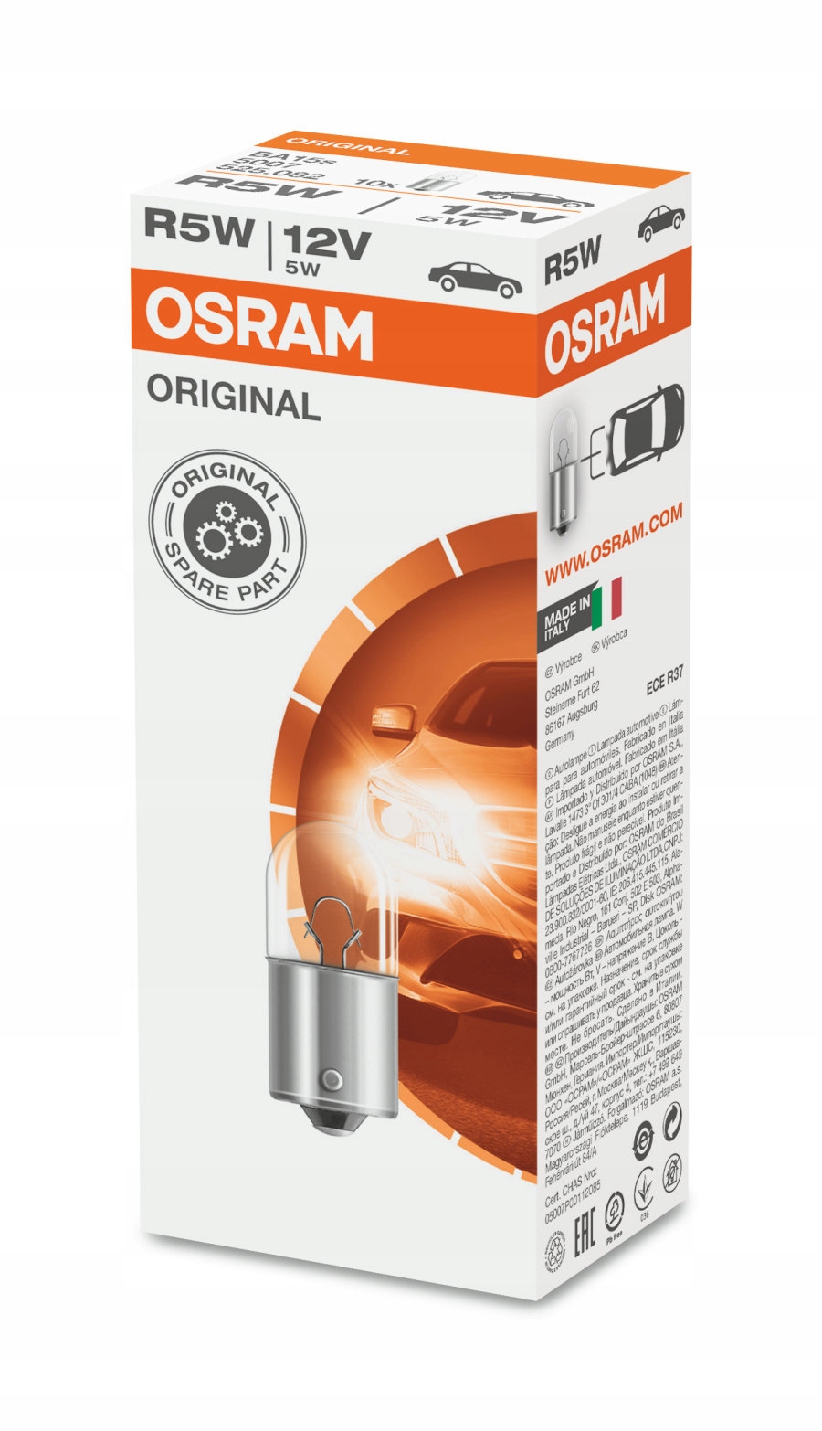 OSRAM ŻARÓWKI SAMOCHODOWE R5W 12V 5W BA15s 2 szt. - obrazek 2