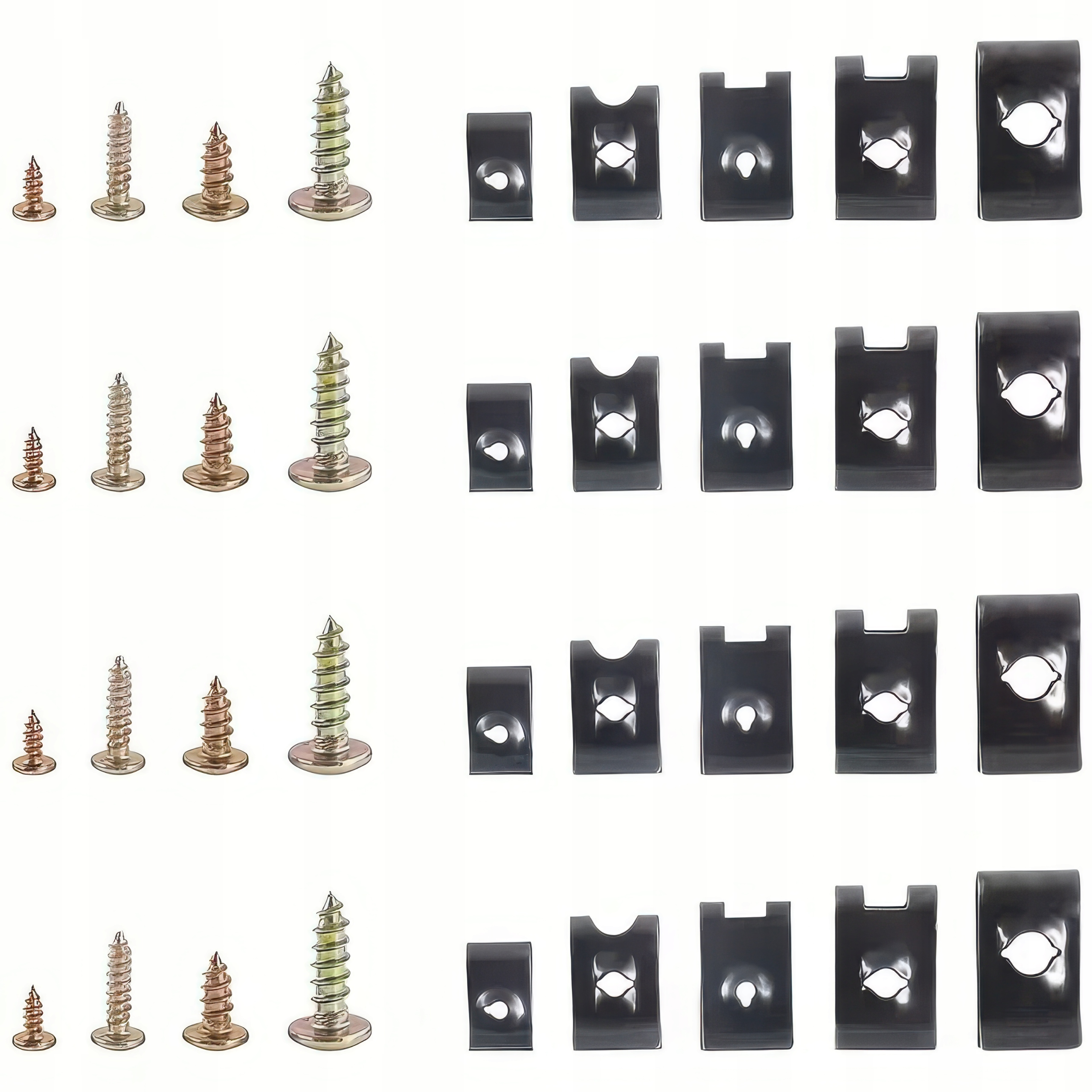 ZESTAW BLASZEK SAMOCHODOWYCH ŚRUBKI WKRĘTY KLIPSY DO AUTA 170 SZTUK - obrazek 7