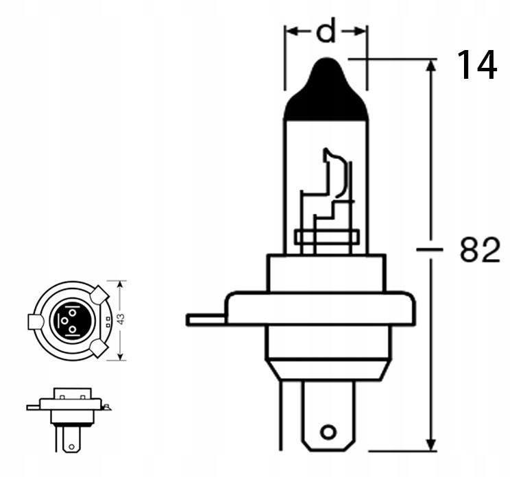 2x ŻARÓWKA Clear H4 12V 60/55W E4 KOMPLET - obrazek 2