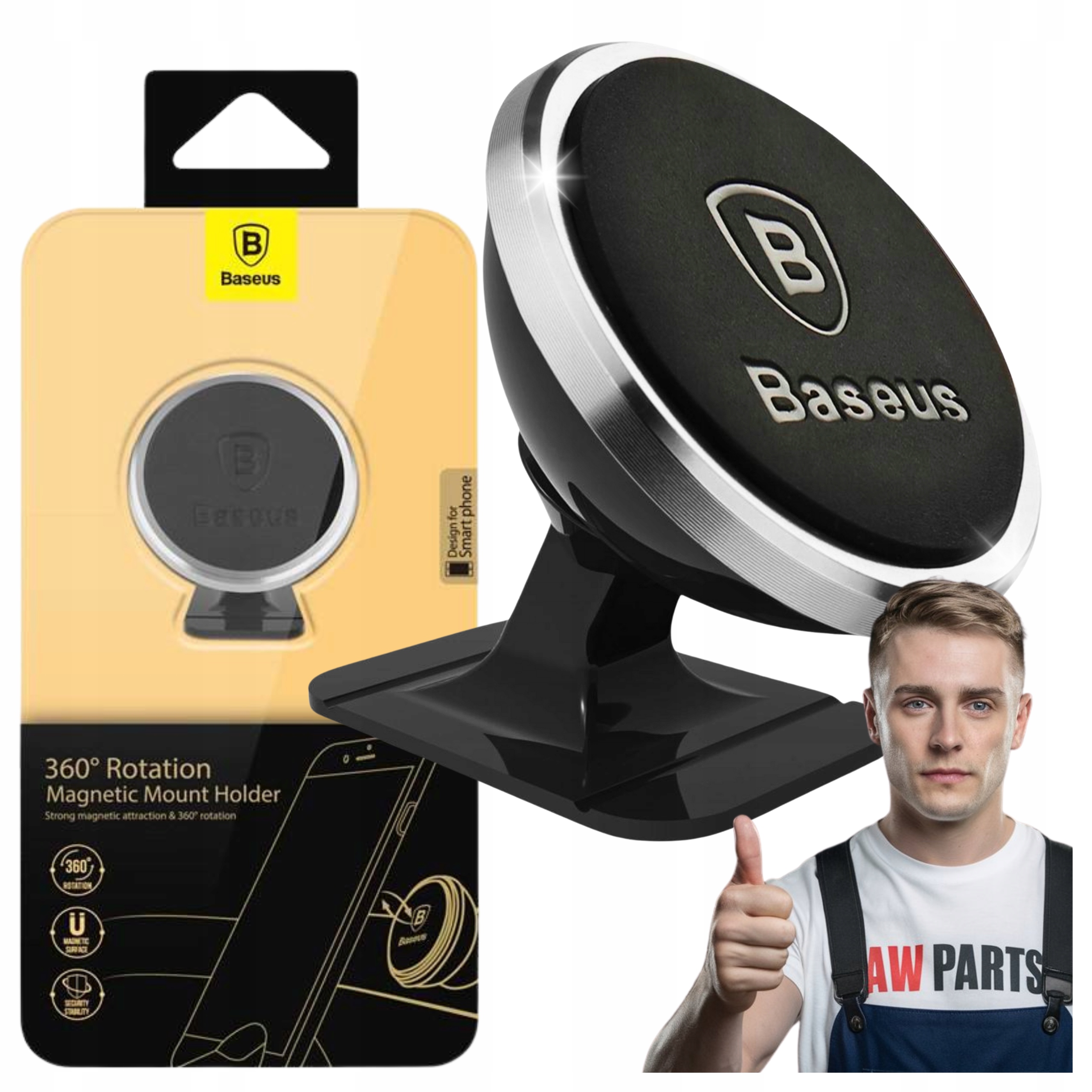 Uchwyt Magnetyczny Do Telefonu Do Samochodu Na Kokpit Baseus 360 Regulacja