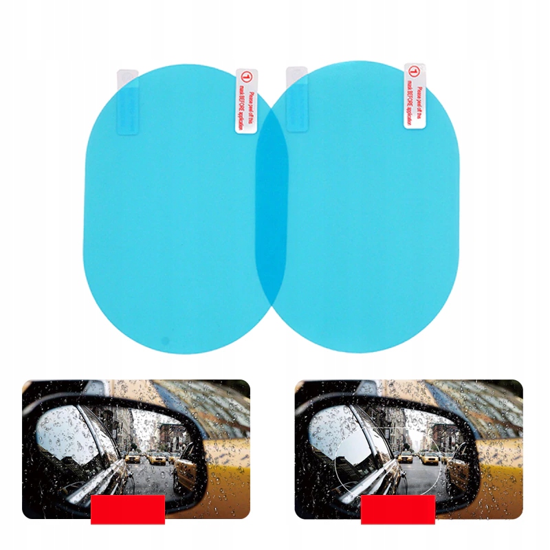 2x FOLIA NAKLEJKA WODOODPORNA NA LUSTERKO DESZCZ