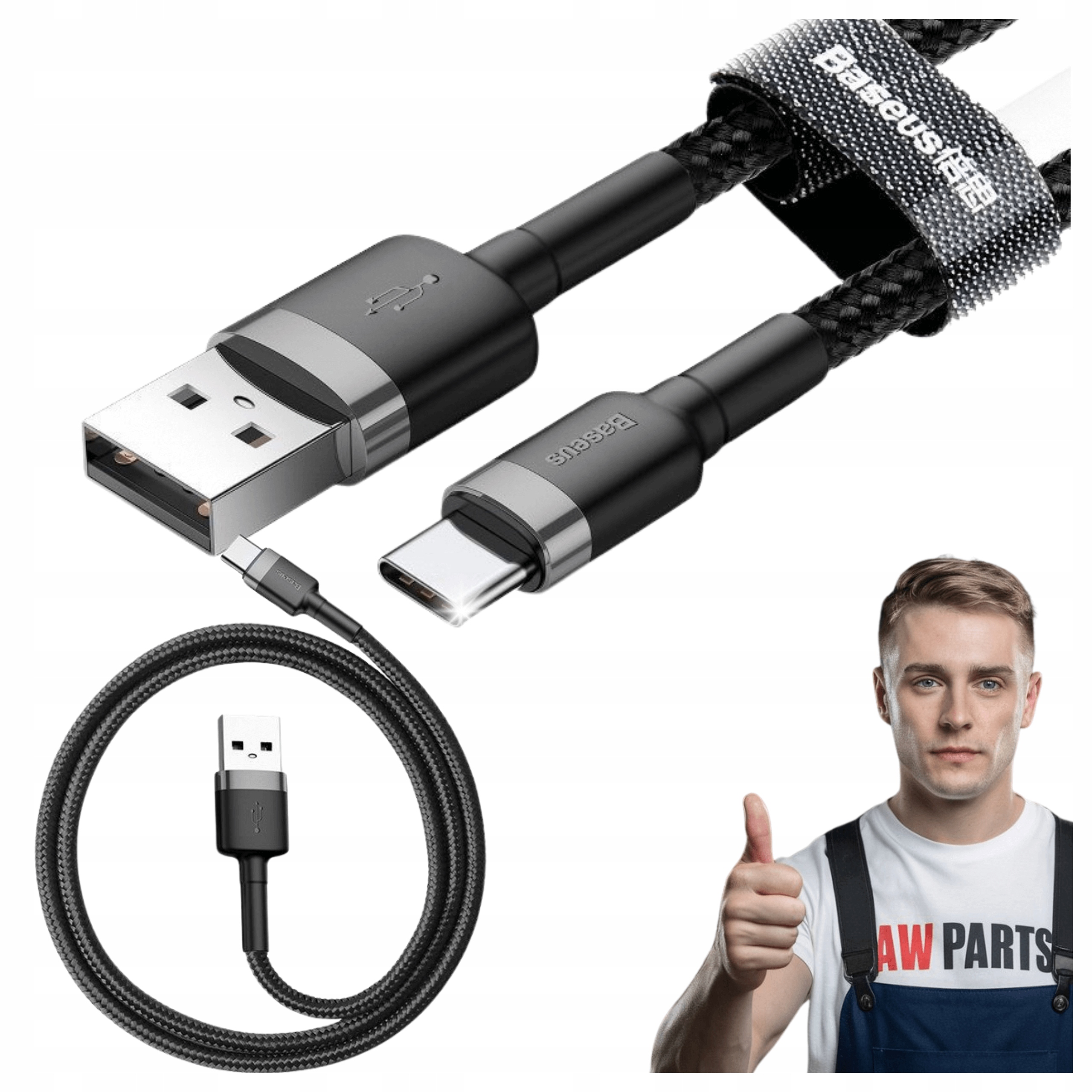 Kabel USB-C Type C Quick Charge Baseus QC3.0 2A Transfer i Ładowanie 3M