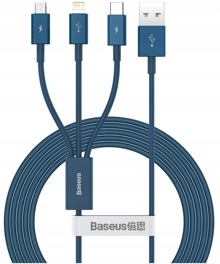 BASEUS SUPERIOR 3w1 KABEL USB C LIGHTNING 1,5M