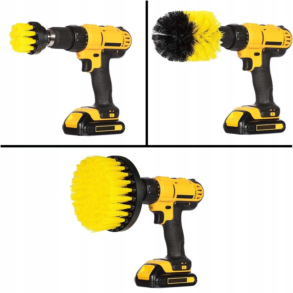 SZCZOTKI SPRZĄTAJĄCE DO CZYSZCZENIA NA WIERTARKĘ WKRĘTARKĘ PADY ZESTAW 3x - obrazek 4