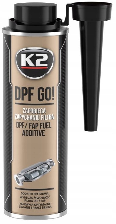K2 DPF GO! Dodatek Do Ochrony Filtra DPF FAP Zapobiega Zapychaniu 250ml